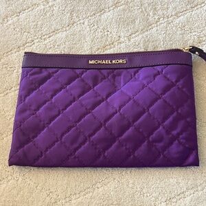 Michael Kors Quilted Purple Wristlet